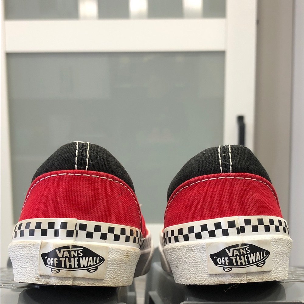 Vans Classic Slip-On Sneakers – Red & Black + Checkered  – Toddler Size 11 US - Picture 6 of 10